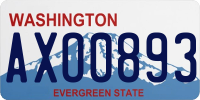 WA license plate AXO0893