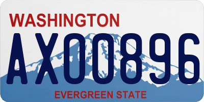 WA license plate AXO0896