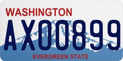 WA license plate AXO0899