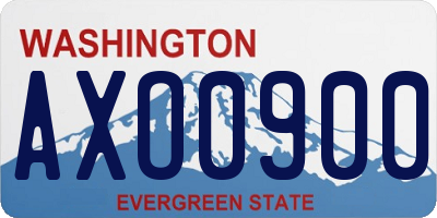 WA license plate AXO0900