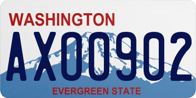 WA license plate AXO0902