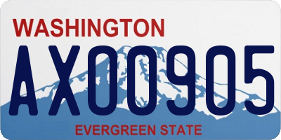 WA license plate AXO0905