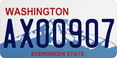 WA license plate AXO0907