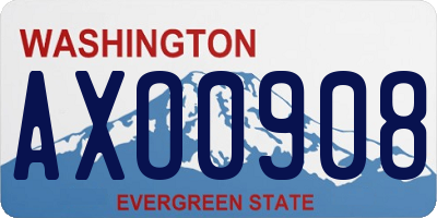 WA license plate AXO0908