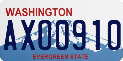 WA license plate AXO0910