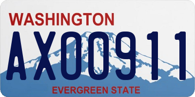 WA license plate AXO0911