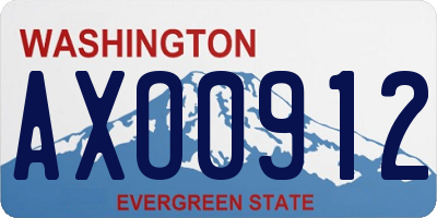 WA license plate AXO0912