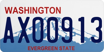 WA license plate AXO0913