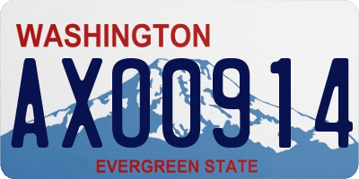 WA license plate AXO0914