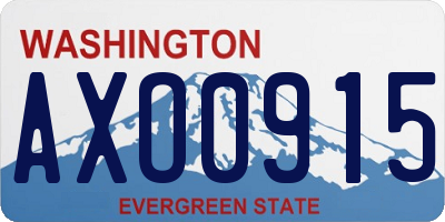 WA license plate AXO0915