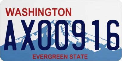 WA license plate AXO0916