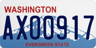 WA license plate AXO0917