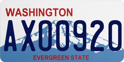 WA license plate AXO0920
