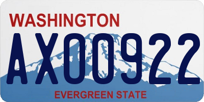 WA license plate AXO0922