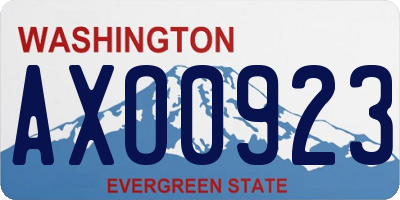 WA license plate AXO0923