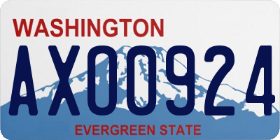 WA license plate AXO0924