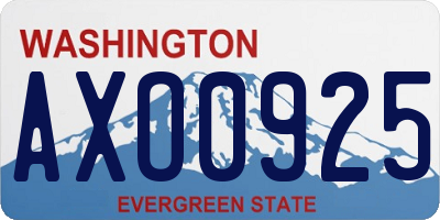 WA license plate AXO0925