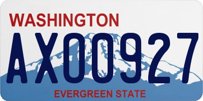 WA license plate AXO0927