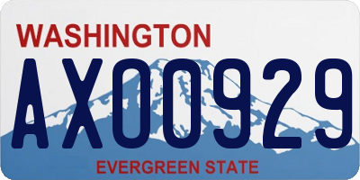 WA license plate AXO0929