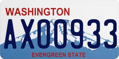 WA license plate AXO0933