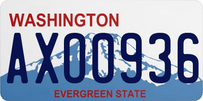 WA license plate AXO0936