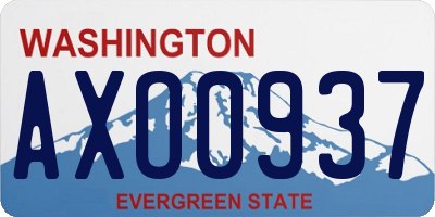 WA license plate AXO0937