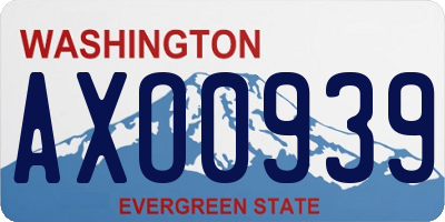 WA license plate AXO0939