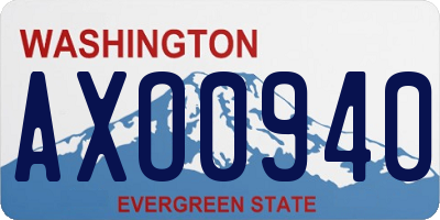 WA license plate AXO0940