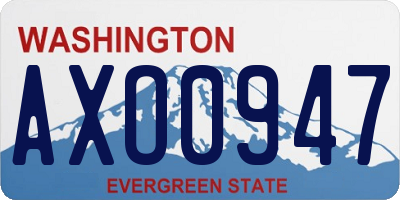 WA license plate AXO0947