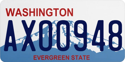 WA license plate AXO0948