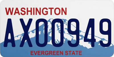 WA license plate AXO0949
