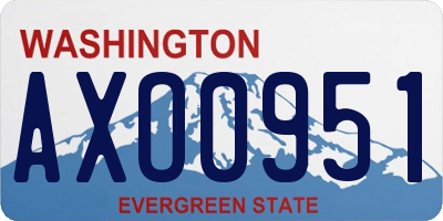 WA license plate AXO0951