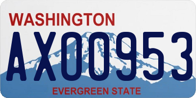 WA license plate AXO0953