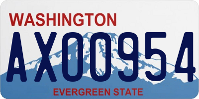 WA license plate AXO0954