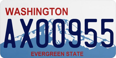 WA license plate AXO0955