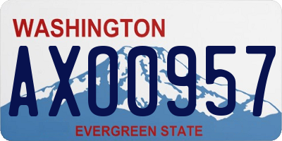 WA license plate AXO0957