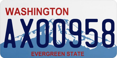 WA license plate AXO0958