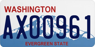 WA license plate AXO0961