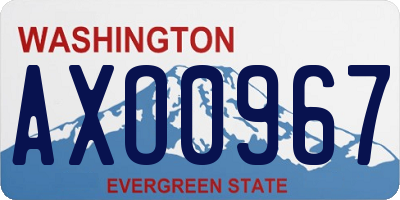 WA license plate AXO0967