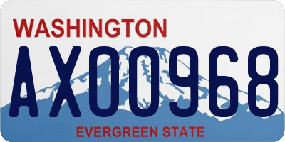 WA license plate AXO0968
