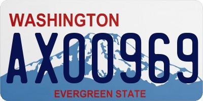 WA license plate AXO0969
