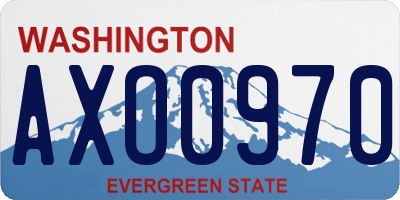 WA license plate AXO0970
