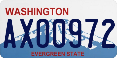 WA license plate AXO0972