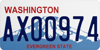 WA license plate AXO0974