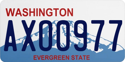 WA license plate AXO0977