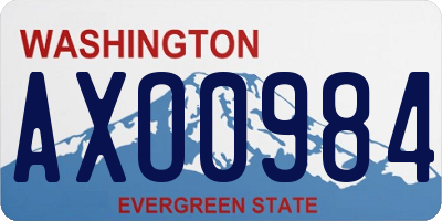 WA license plate AXO0984