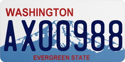 WA license plate AXO0988