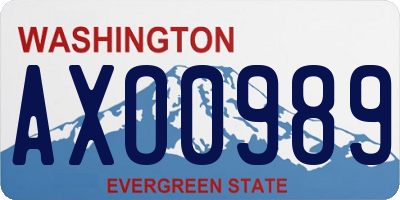 WA license plate AXO0989