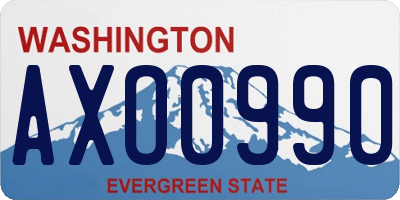 WA license plate AXO0990