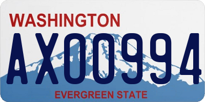 WA license plate AXO0994
